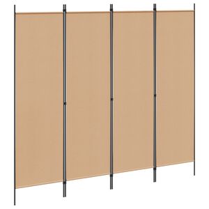 vidaXL 4-panelig rumsavskiljare Beige 200 x 180 cm Tyg