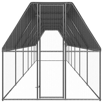 vidaXL Hönsbur för utomhusbruk 2x12x2 m galvaniserat stål