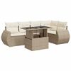 vidaXL Soffgrupp f&ouml;r tr&auml;dg&aring;rden med dynor 6 delar beige konstrotting
