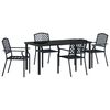 vidaXL Tr&auml;dg&aring;rdsm&ouml;belset 5 pcs Antracit Pulverlackerat st&aring;l