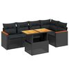 vidaXL Loungegrupp med dynor 6 delar svart konstrotting