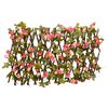 vidaXL Konstv&auml;xt murgr&ouml;na spalj&eacute; expanderbar m&ouml;rk rosa 180x20 cm