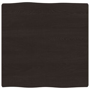 vidaXL Bordsskiva m&ouml;rkbrun 60x60x(2-4) cm massivt tr&auml; levande kant