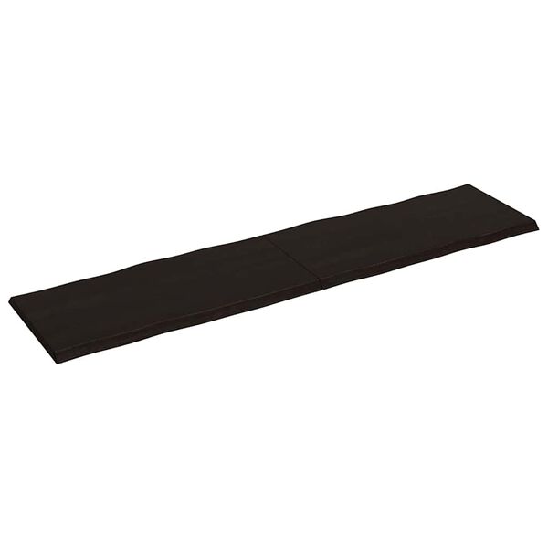 vidaXL Bordsskiva mörkbrun 200x50x(2-4) cm massivt trä levande kant