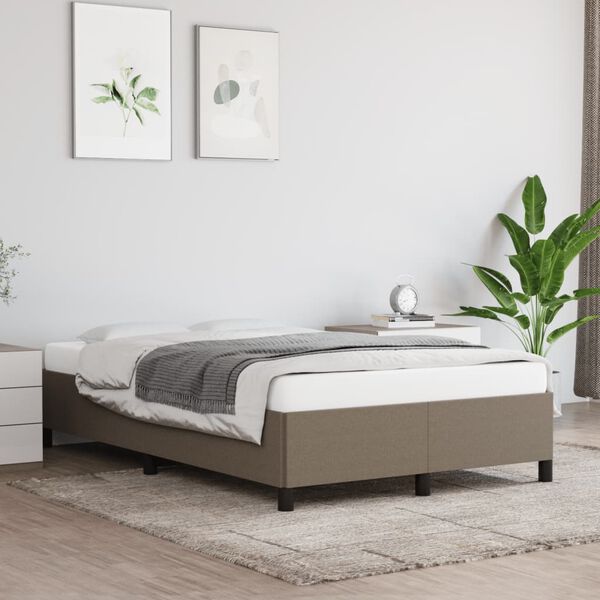 vidaXL s&auml;ngram utan madrass taupe 120x190 cm tyg