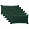 vidaXL Kudd&ouml;verdrag 6 st HOUTEN M&ouml;rkgr&ouml;n 40 x 80 cm Sammet