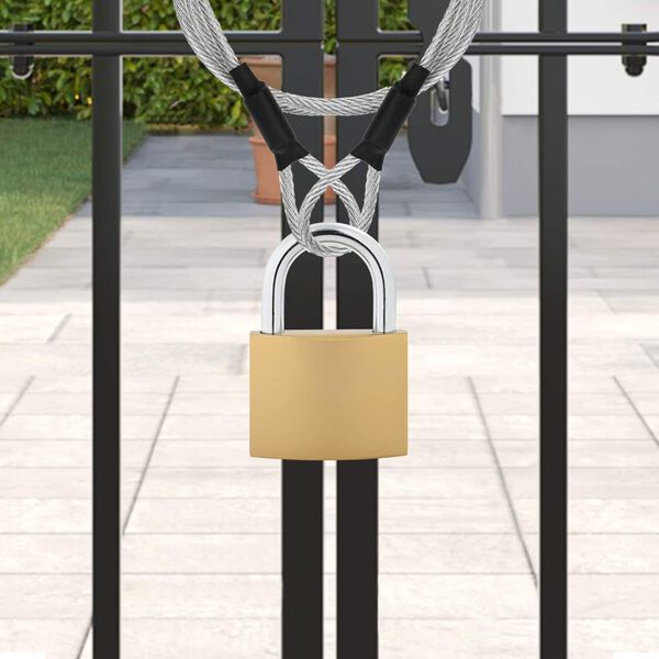 vidaXL U-l&aring;s med nycklar 2 pcs M&auml;ssing J&auml;rn