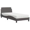 vidaXL Bed with Mattress "Dover" Grey 90x200 cm Faux Leather