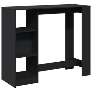 vidaXL Barbord med hylla svart 124x46x103,5 cm konstruerat tr&auml;