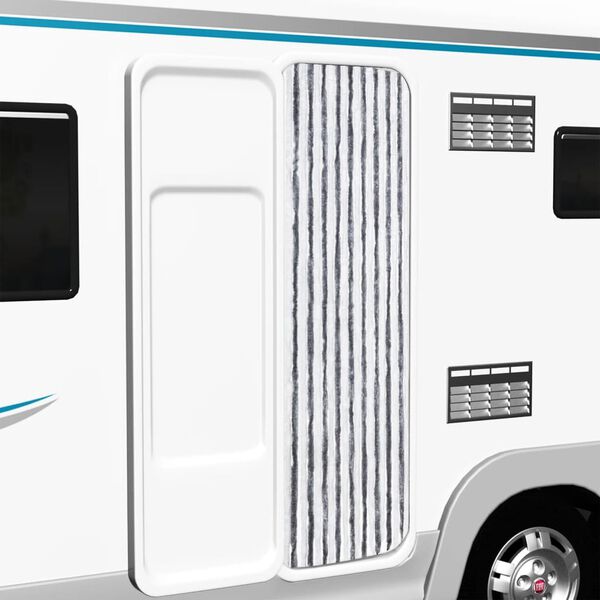 vidaXL Insektsdraperi grå och vit 56x200 cm chenille