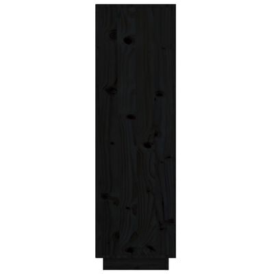 vidaXL Vitrinskåp svart 38x35x117 cm massiv furu