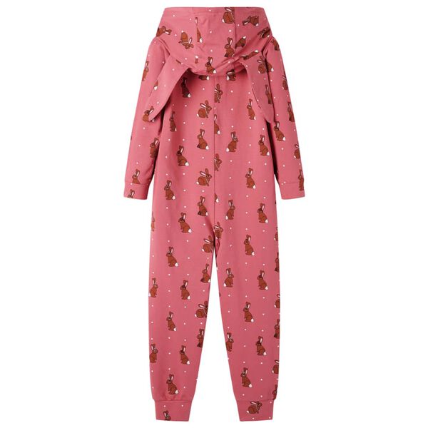 Pyjamas med huva för barn gammalrosa 92
