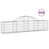 vidaXL Gabion b&aring;gformad 10 st 200x30x40/60 cm galvaniserat j&auml;rn