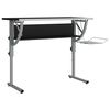 vidaXL Ritbord svart och gr&aring; 110x53x(58-87) cm konstruerat tr&auml; & st&aring;l