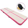 vidaXL Uppbl&aring;sbar gymnastikmatta med pump 700x100x15 cm PVC rosa
