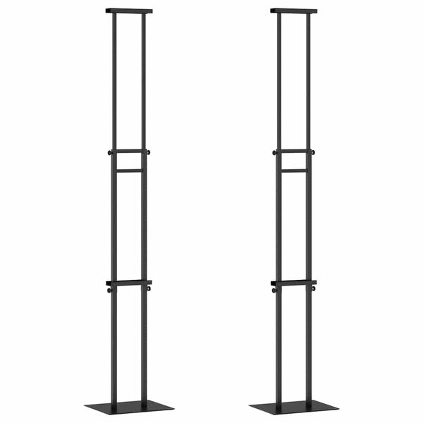 vidaXL Mässmontrar 2 pcs Svart 30 x 24 x 208 cm Järn