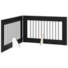 vidaXL F&auml;llbar hundgrind med stativ 2 pcs Svart ek 200,5 cm