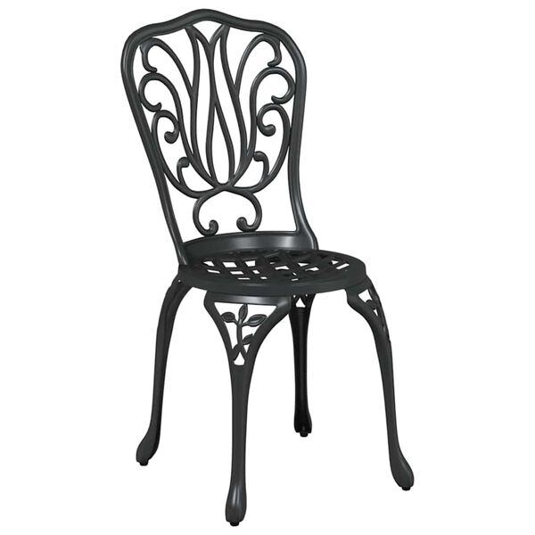 vidaXL Trädgårds Bistro Set 3 pcs Svart Aluminium