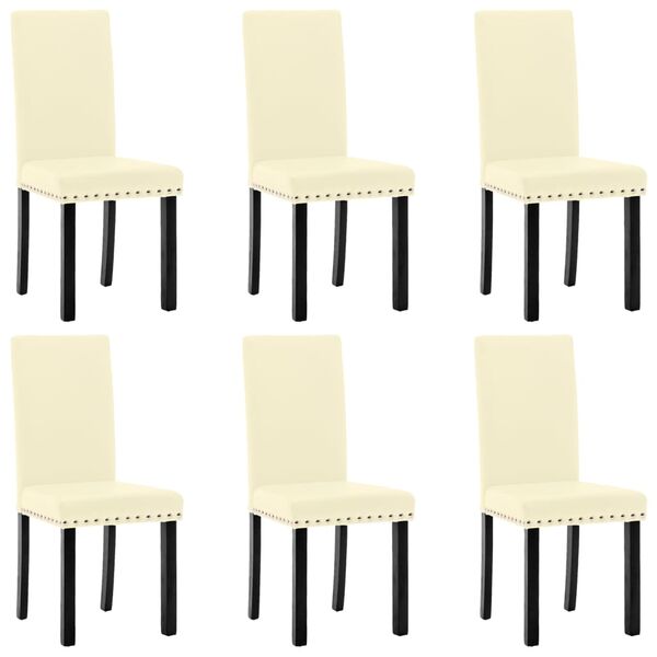 vidaXL Matstolar 6 st gr&auml;ddvit konstl&auml;der