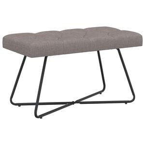 vidaXL B&auml;nk med knappar Taupe 80 x 40 x 46 cm Tyg Kn&auml;ppt