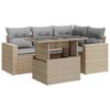 vidaXL Soffgrupp f&ouml;r tr&auml;dg&aring;rden med dynor 5 delar beige konstrotting