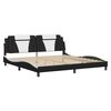 vidaXL Bed Frame "Viana" with LED without Mattress Black and White 200x200 cm