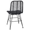 vidaXL Matstol 2 pcs Svart 44 x 47 x 85 cm Rattan och J&auml;rn
