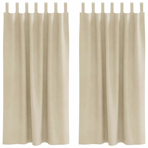 vidaXL M&ouml;rkl&auml;ggningsgardiner 2 pcs Kr&auml;m 140 x 175 cm Sammet