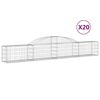 vidaXL Gabioner b&aring;gformade 20 st 300x30x40/60 cm galvaniserat j&auml;rn