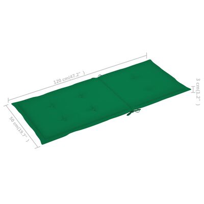 vidaXL Dynor för trädgårdsstolar 6 st grön 120x50x4 cm