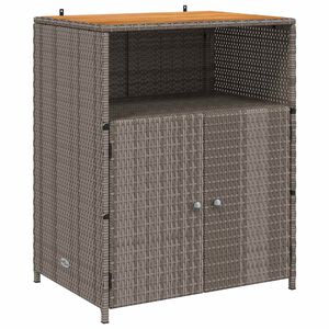 vidaXL Sk&aring;p med hylla Gr&aring; 70 x 50 x 87 cm Polyester och Roly Rattan