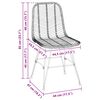 vidaXL Matstol 2 pcs Svart 44 x 47 x 85 cm Rattan och J&auml;rn