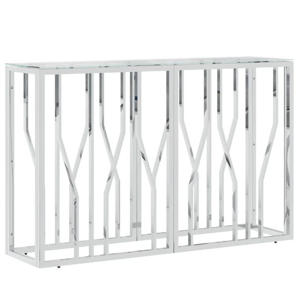 vidaXL Avlastningsbord 110x30x70 cm rostfritt st&aring;l och glas