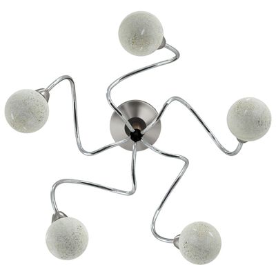 vidaXL Taklampa med runda lampskärmar för 5 G9 LED-lampor