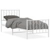 vidaXL S&auml;ngram med huvudgavel och fotgavel vit metall 80x200 cm