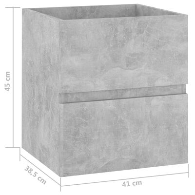 vidaXL Tvättställsskåp betonggrå 41x38,5x45 cm spånskiva