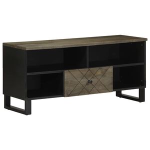 vidaXL Tv-b&auml;nk svart 100x33x46 cm massivt mangotr&auml;