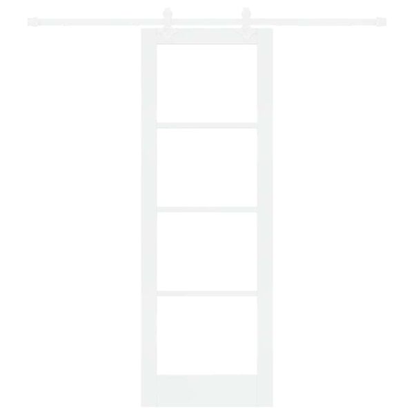 vidaXL Skjutd&ouml;rr Vit 73,5 x 211 cm Massivt talltr&auml; och glas