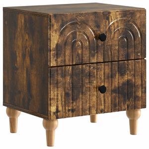 vidaXL Nattduksbord med l&aring;da R&ouml;kt ek 43 x 34,5 x 48 cm Konstruerat tr&auml;