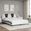 vidaXL Bed "Viana" with Mattress White and Black 160x200 cm Faux Leather