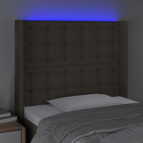 vidaXL S&auml;nggavel LED taupe 83x16x118/128 cm tyg