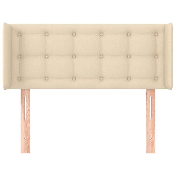 vidaXL S&auml;nggavel med kanter gr&auml;ddvit 103x16x78/88 cm tyg