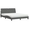 vidaXL Bed with Mattress Dark Grey 160x200 cm Fabric
