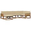 vidaXL Utomhussoffset med kudde 6 pcs Naturlig och Beige