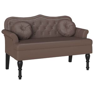 vidaXL Chesterfield B&auml;nk Brun 120,5 x 65 x 75 cm Konstl&auml;der