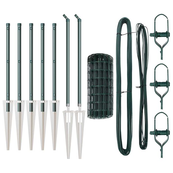 vidaXL St&auml;ngsel med stolpe Gr&ouml;n 0,4 x 10 m St&aring;l och PVC