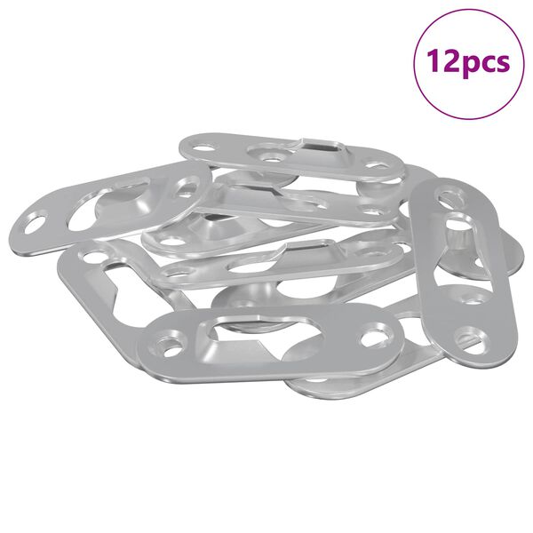 vidaXL Nyckelh&aring;l H&auml;ngare 12 pcs Silver 45 x 16 x 3.5 mm J&auml;rn