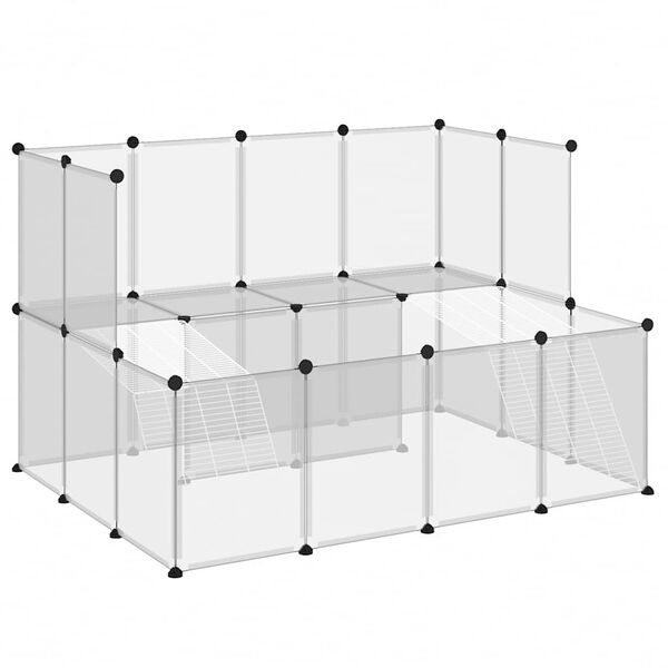 vidaXL Smådjursbur transparent 143x107x93 cm PP och stål