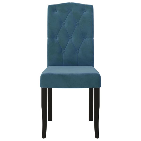 vidaXL Matstolar 4 st bl&aring; sammet