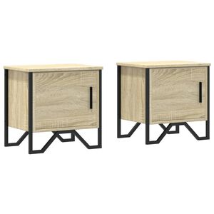 vidaXL S&auml;ngbord 2 st sonoma-ek 40x30x40 cm konstruerat tr&auml;